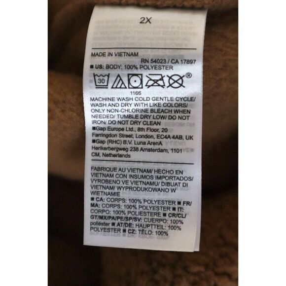 Old Navy Women's Sz 2X Braised Tofu Brown Slouchy Sherpa Full Zip Jacket - Picture 5 of 8